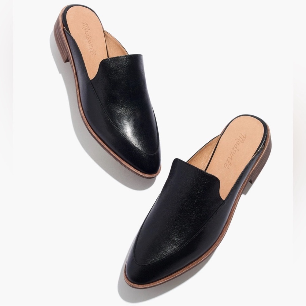 Madewell Frances Backless Mules – Black, Size 8
